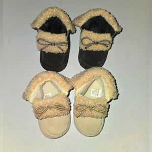 Cozy Baby BearPaw Booties with Fleece Lining--Lot of 2 pairs